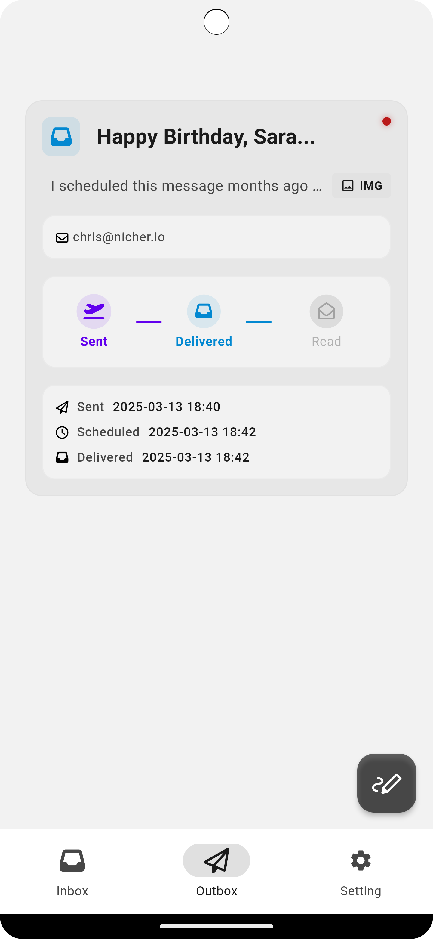 Send Messages to loved ones Screenshot